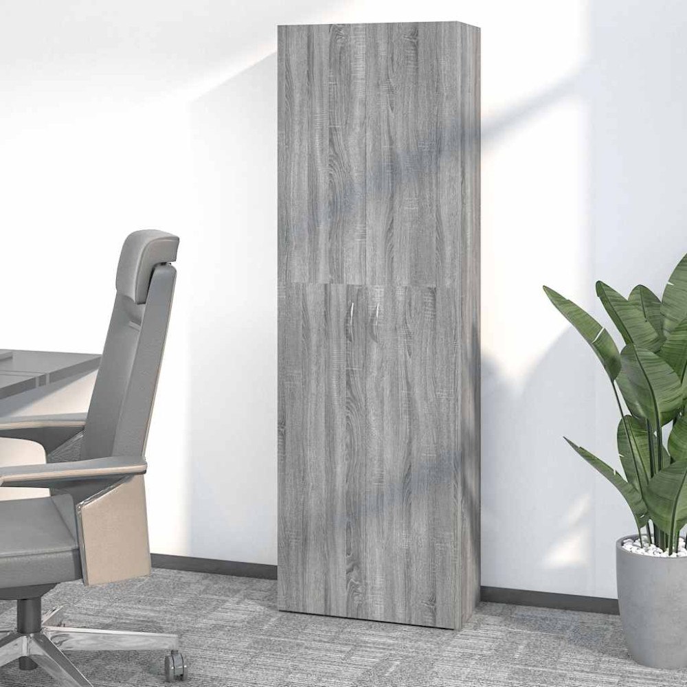 vidaXL Kontorsskåp grå sonoma 60x32x190 cm konstruerat trä
