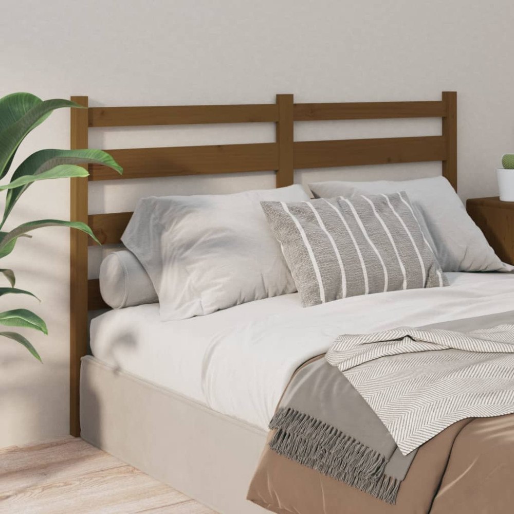 vidaXL Sänggavel honungsbrun 126x4x100 cm massiv furu