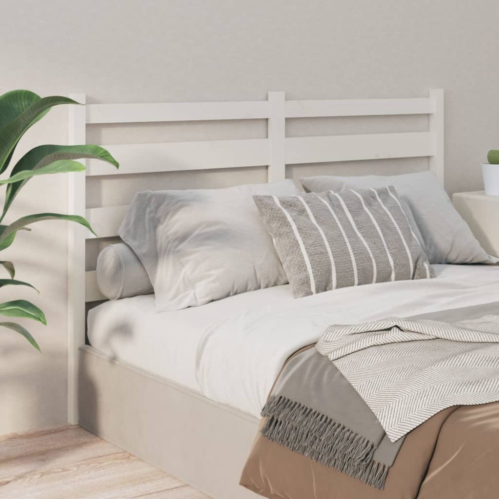 vidaXL Sänggavel vit 146x4x100 cm massiv furu