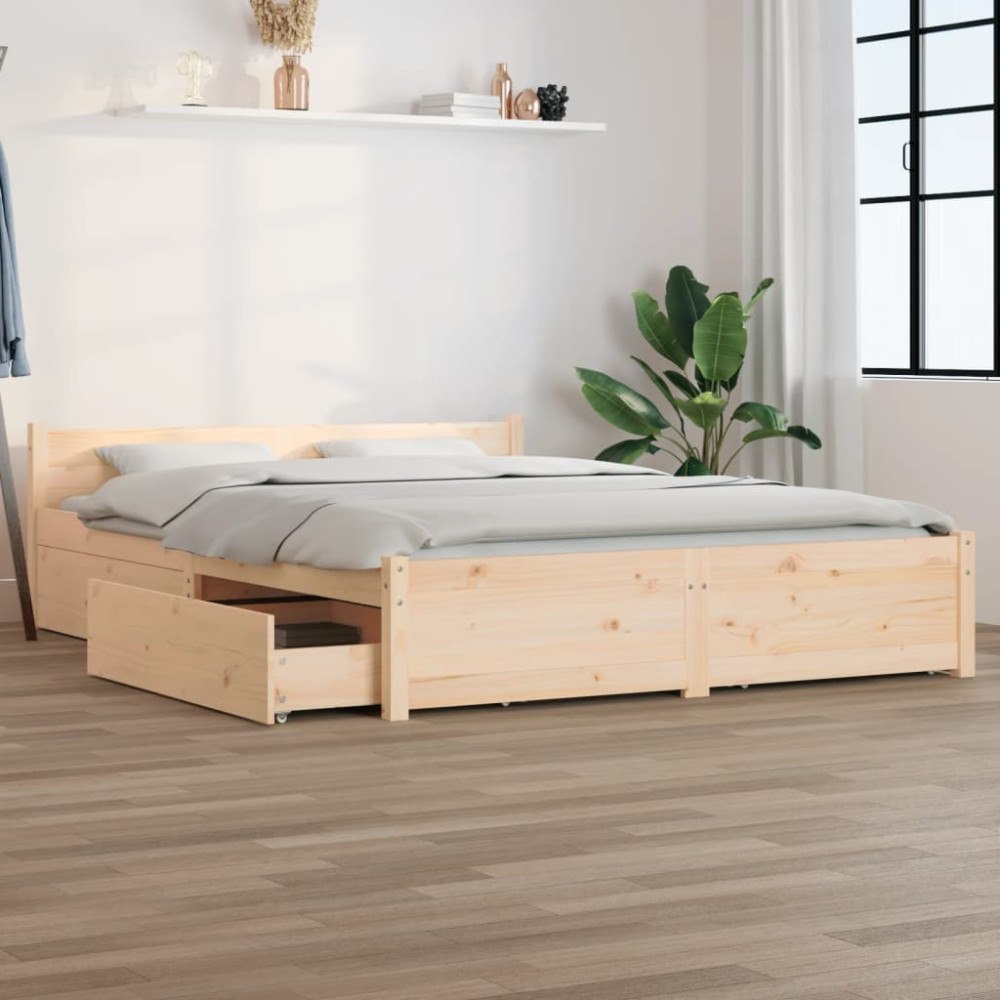 vidaXL Sängram med lådor 120x200 cm
