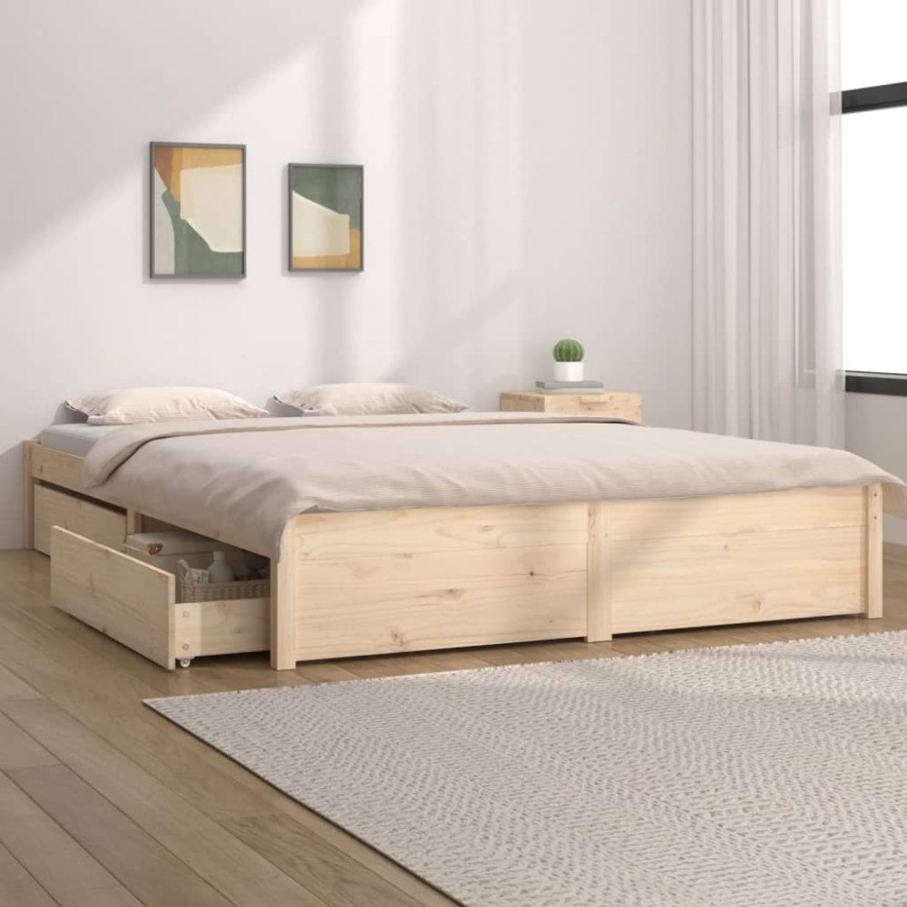 vidaXL Sängram med lådor 200x200 cm