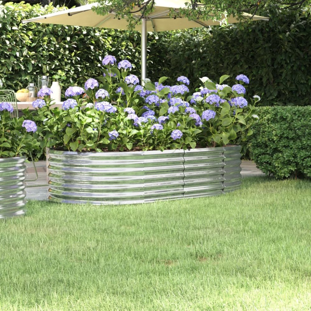 vidaXL Odlingslåda galvaniserat stål 152x80x36 cm silver