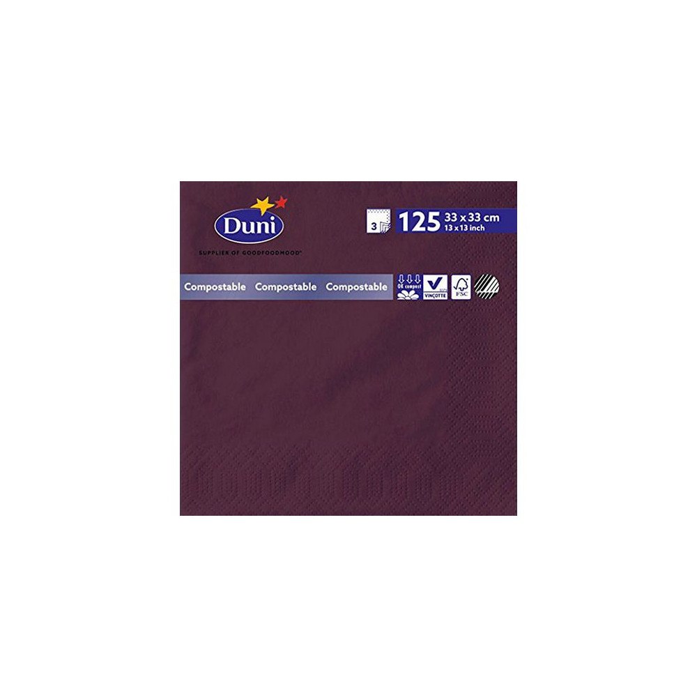 Duni Servett 3-lags 33x33cm mörklila 125/fp