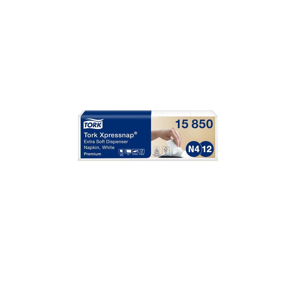 TORK Servett TORK Pre N4 2-lags vit 1000/fp