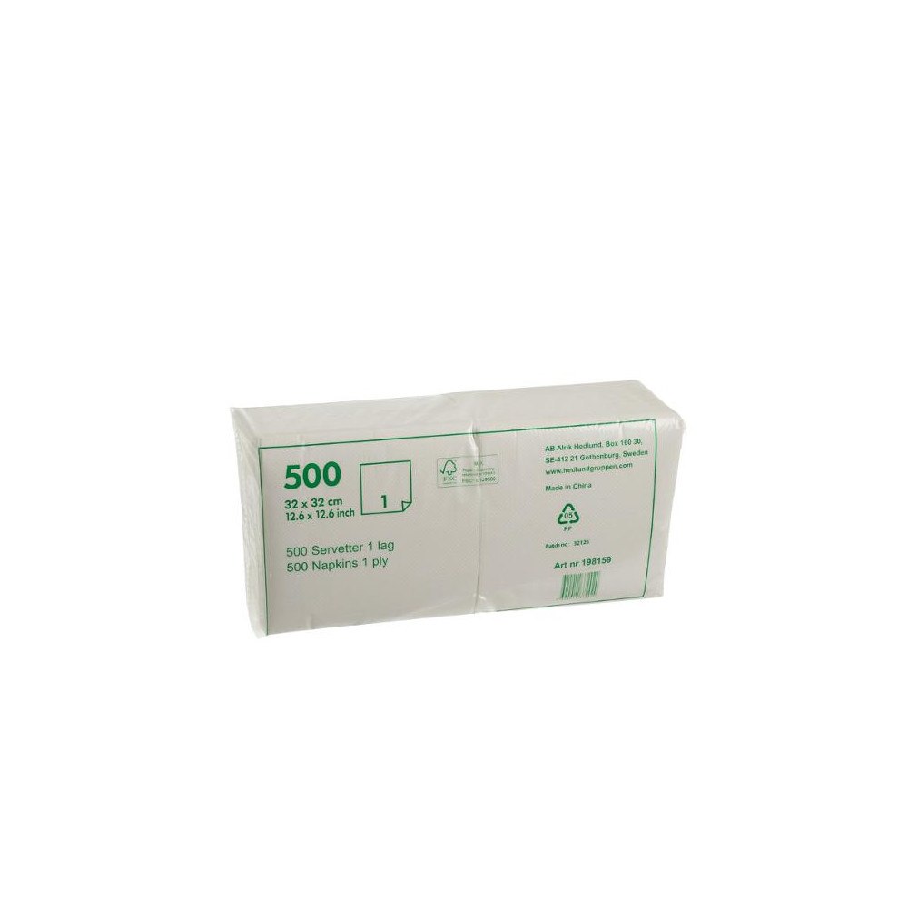 No Brand Servett 1-lags 32x32cm vit 500/fp