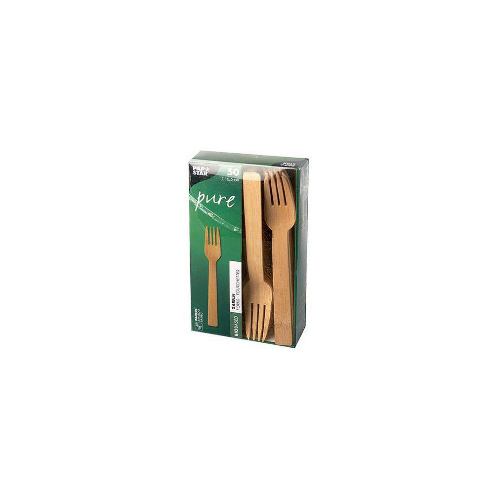 PAPSTAR Bestick Gaffel PURE Bambu 16,5cm 50/fp