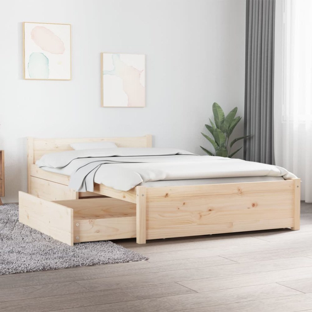 vidaXL Sängram med lådor 90x200 cm