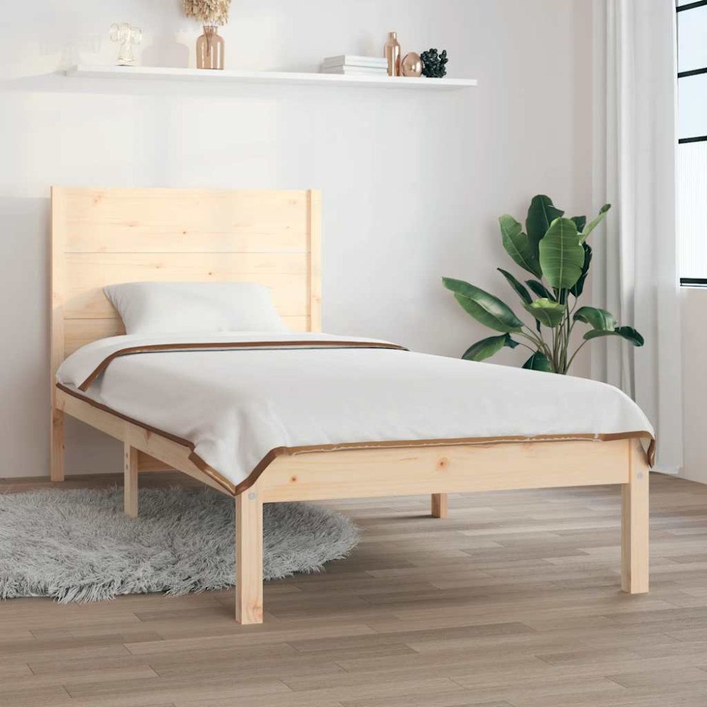 vidaXL Sängram utan madrass 90x200 cm massiv furu