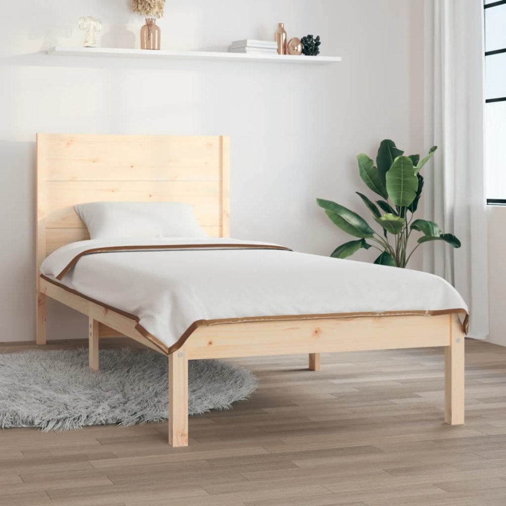 vidaXL Sängram utan madrass 100x200 cm massiv furu