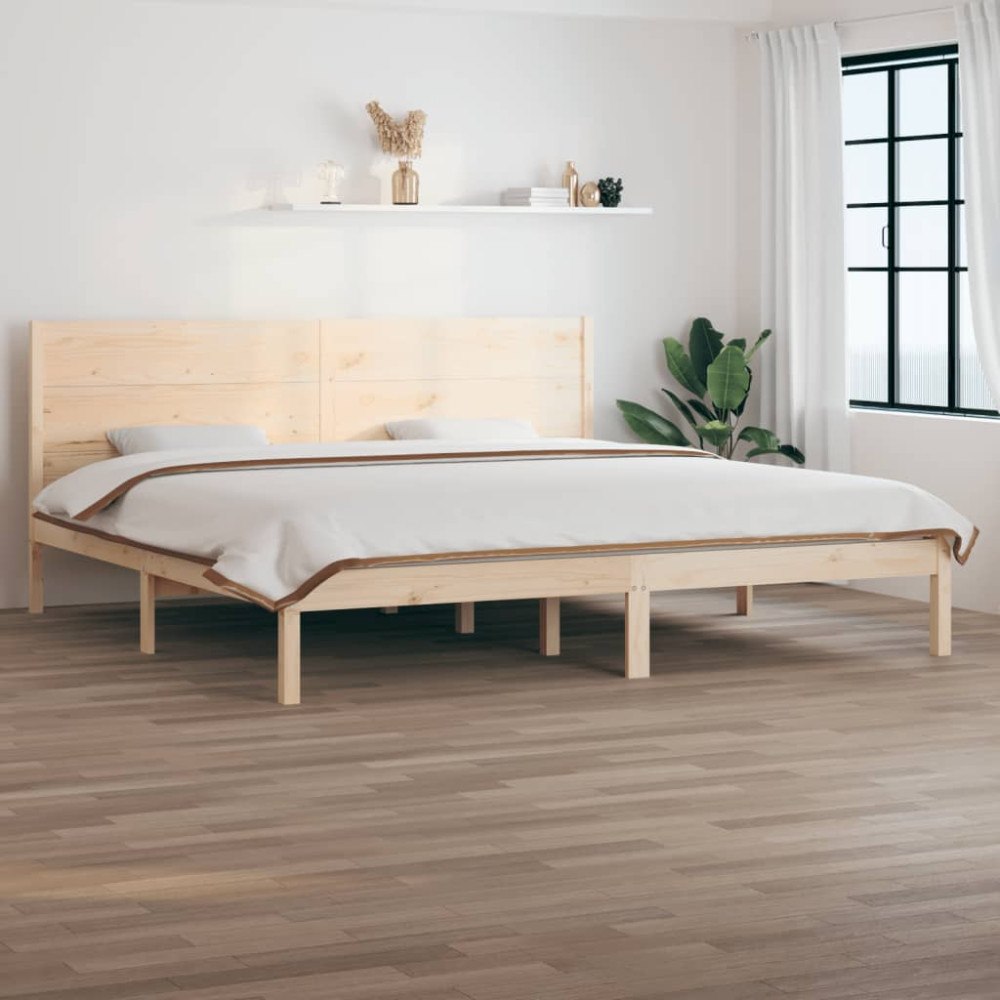 vidaXL Sängram utan madrass 200x200 cm massiv furu