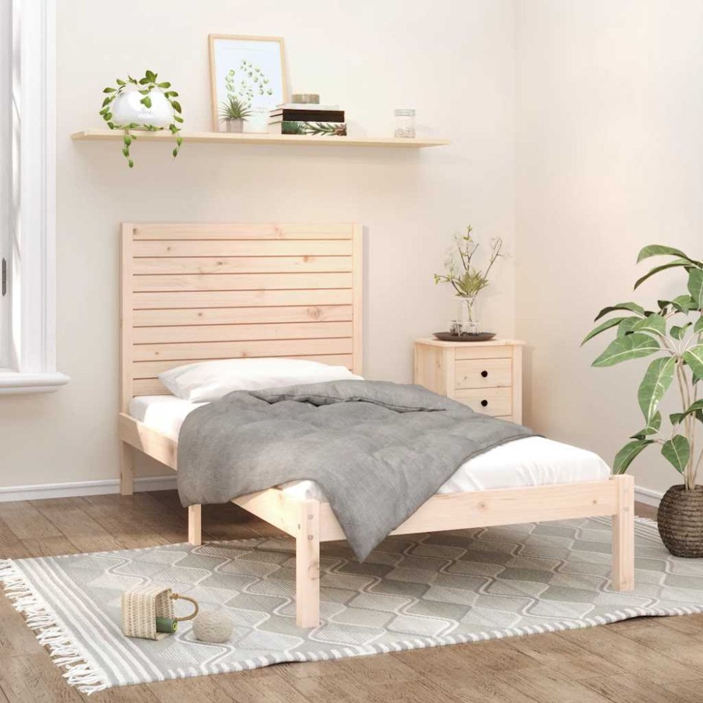 vidaXL Sängram massivt trä 100x200 cm