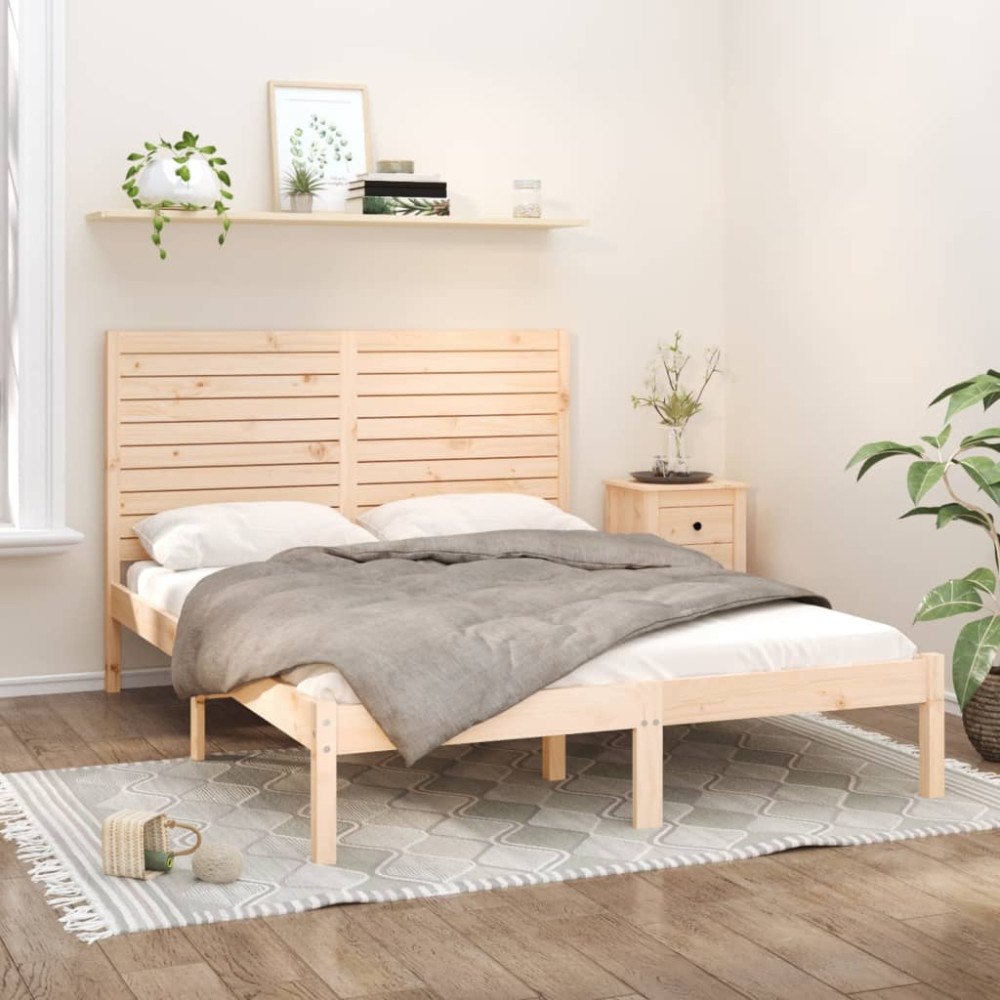 vidaXL Sängram massivt trä 120x200 cm