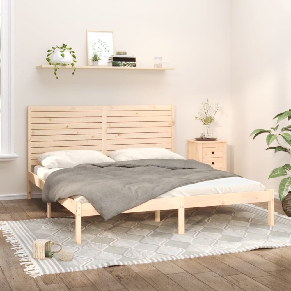 vidaXL Sängram massivt trä 200x200 cm