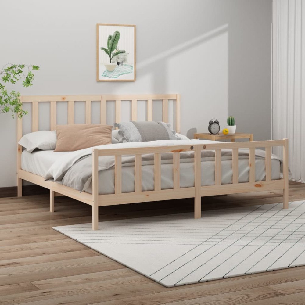 vidaXL Sängram utan madrass 200x200 cm massiv furu