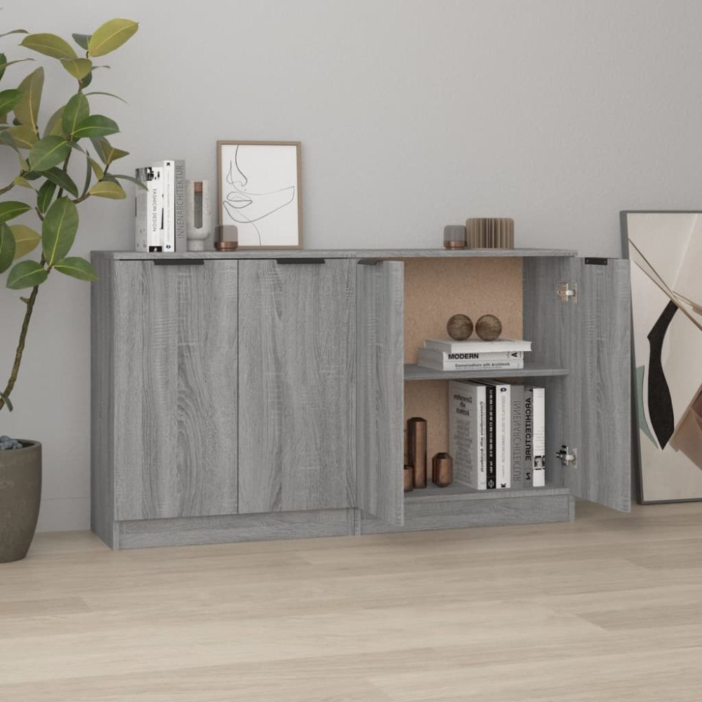 vidaXL Skänkar 2 st grå sonoma 60x30x70 cm konstruerat trä