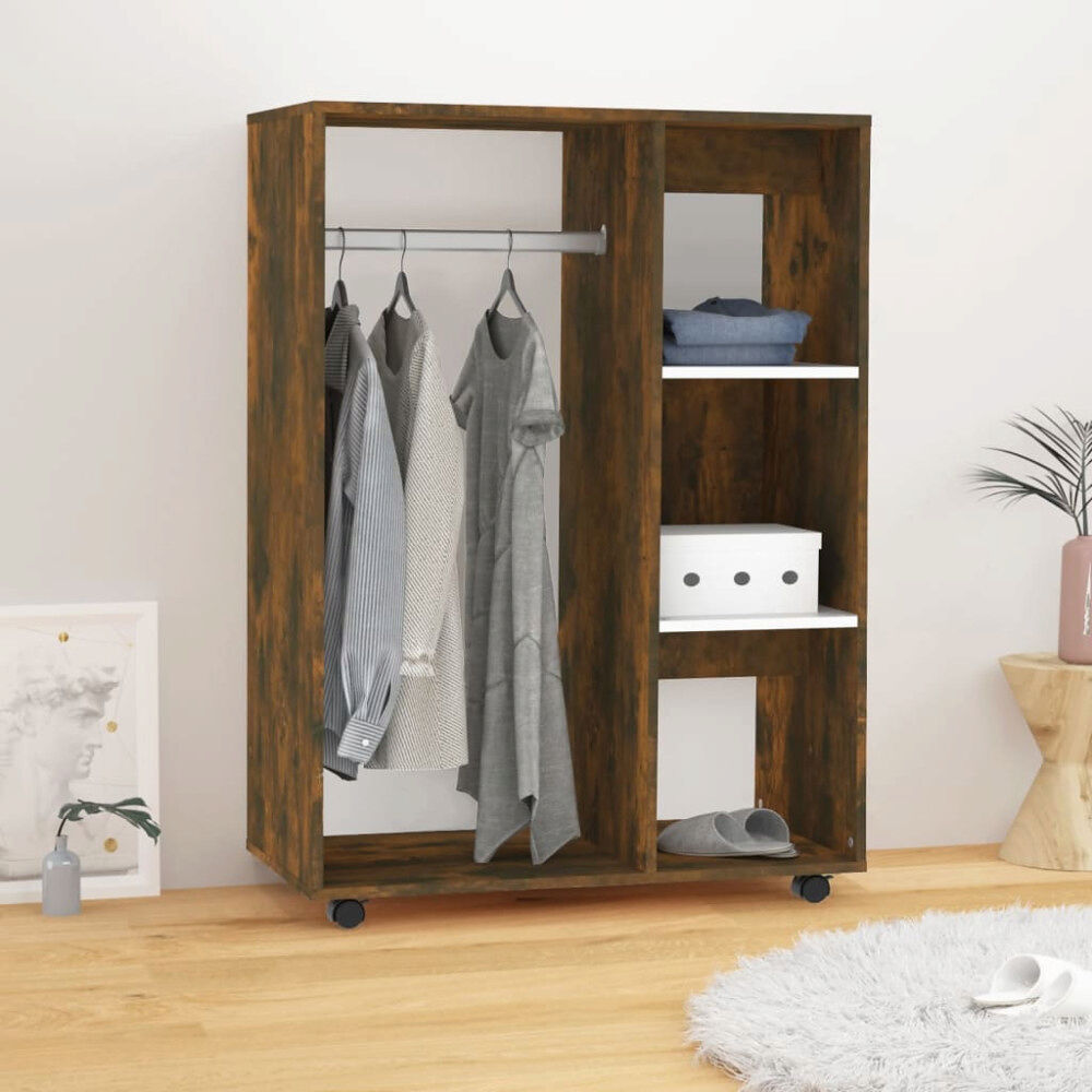vidaXL Garderob rökfärgad ek 80x40x110 cm konstruerat trä