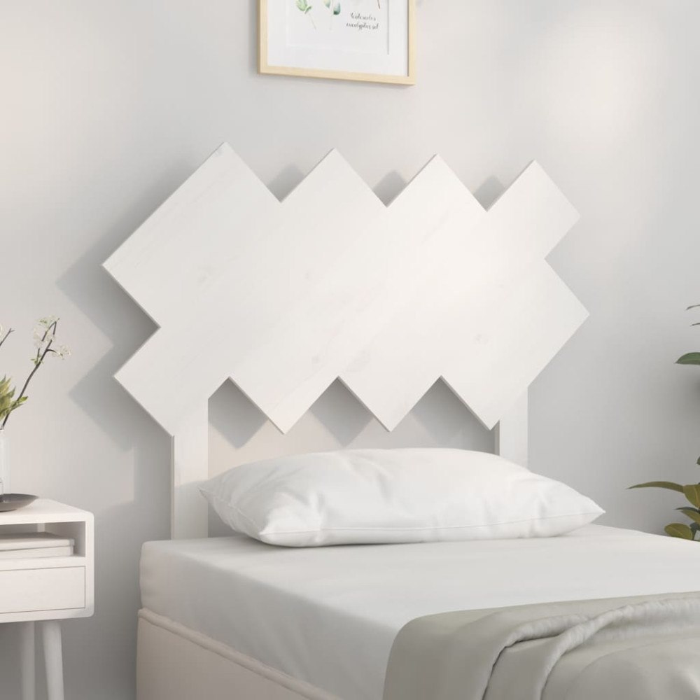 vidaXL Sänggavel vit 92x3x81 cm massiv furu