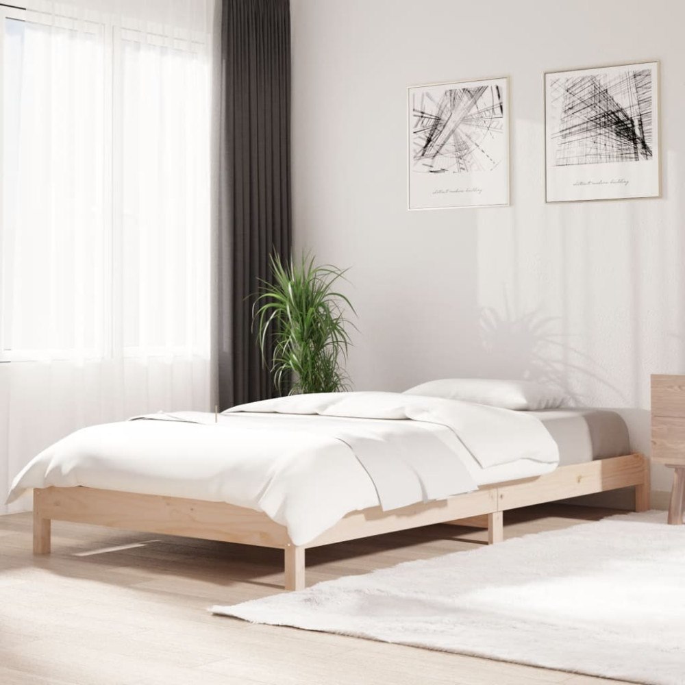 vidaXL Stapelbar säng 90x190 cm massivt furuträ