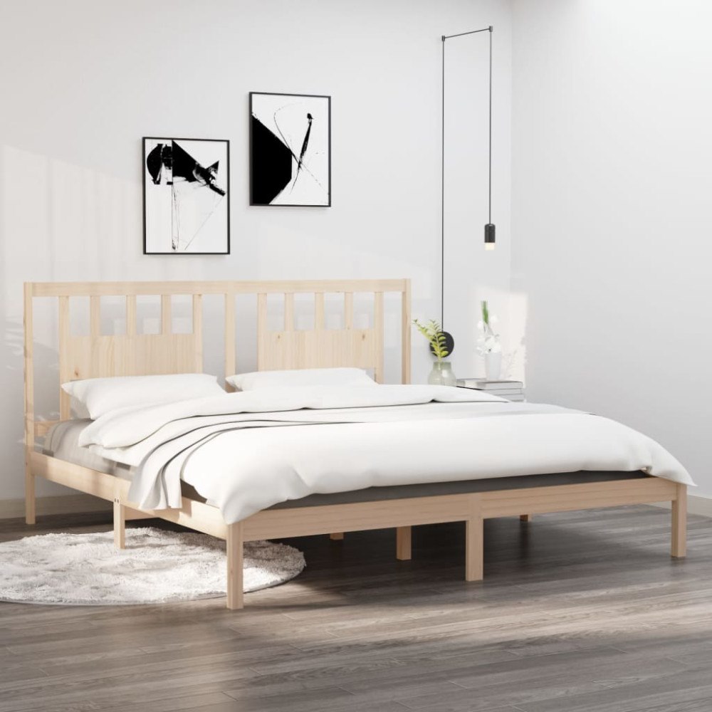 vidaXL Sängram massiv furu200x200 cm