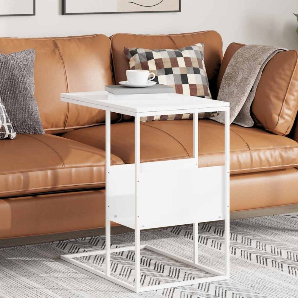 vidaXL Sidobord vit 55x36x59,5 cm konstruerat trä