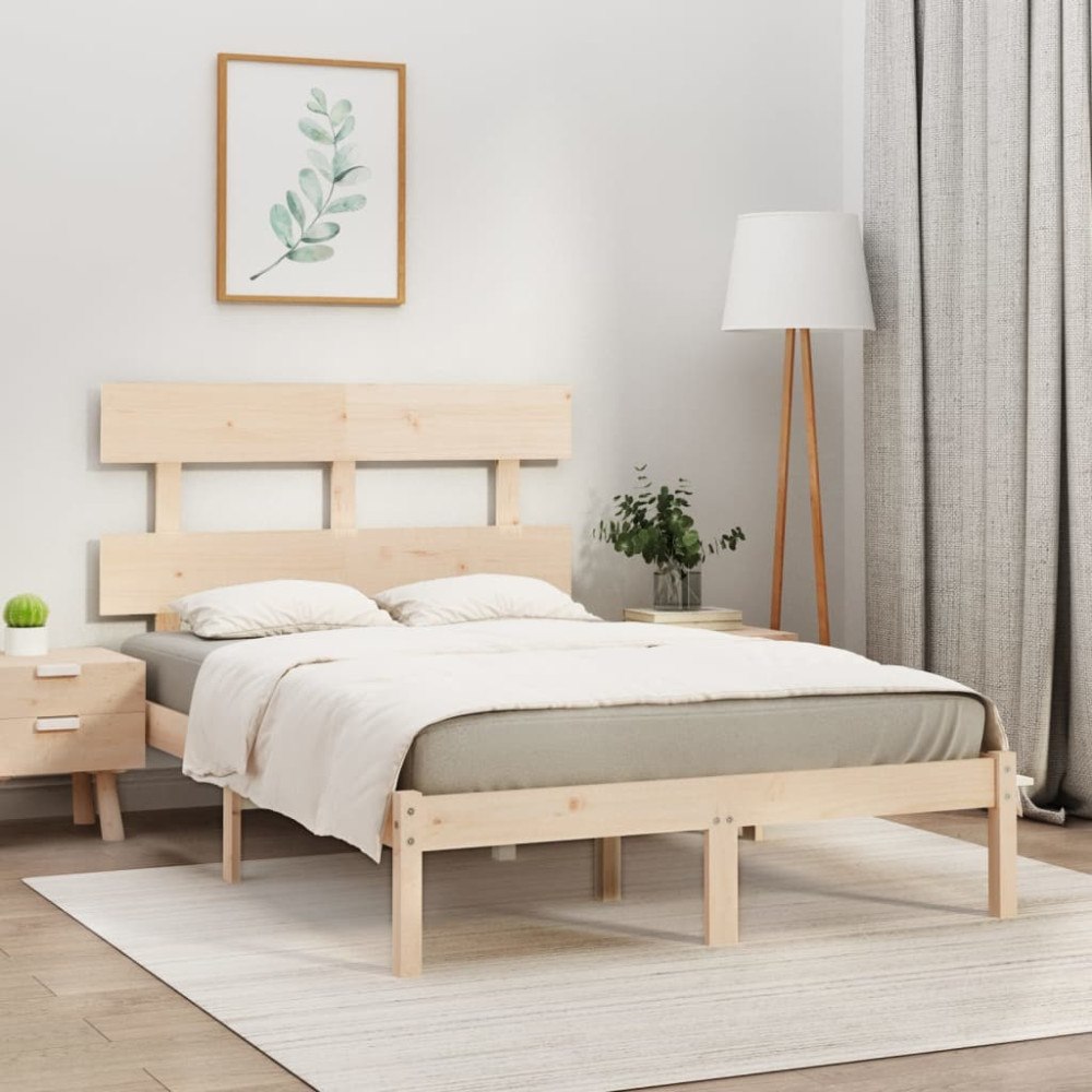 vidaXL Sängram massivt trä 150x200 cm