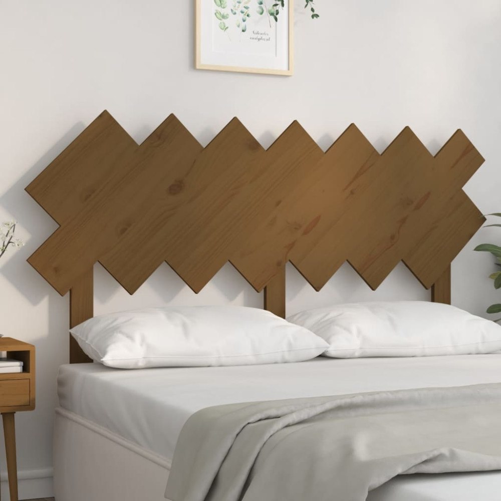vidaXL Sänggavel honungsbrun 141x3x80,5 cm massiv furu