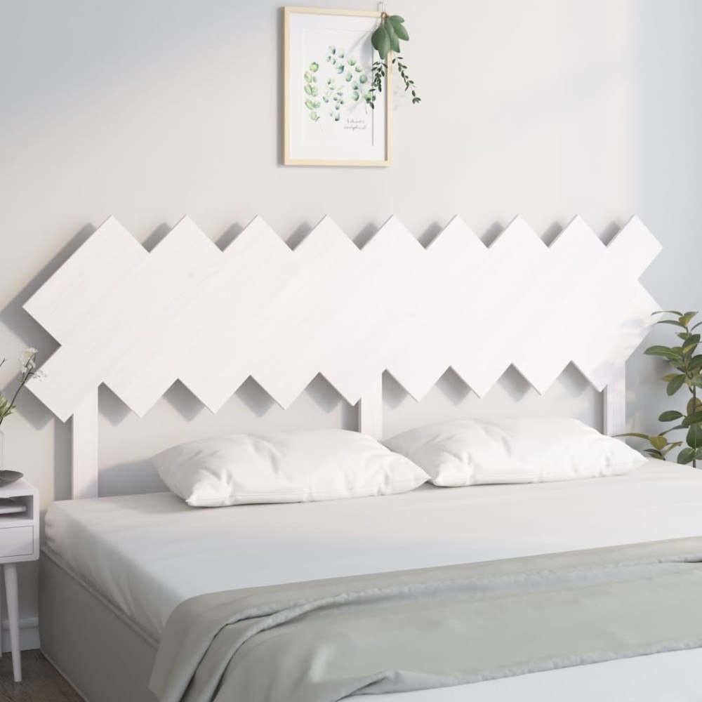 vidaXL Sänggavel vit 178x3x80,5 cm massiv furu