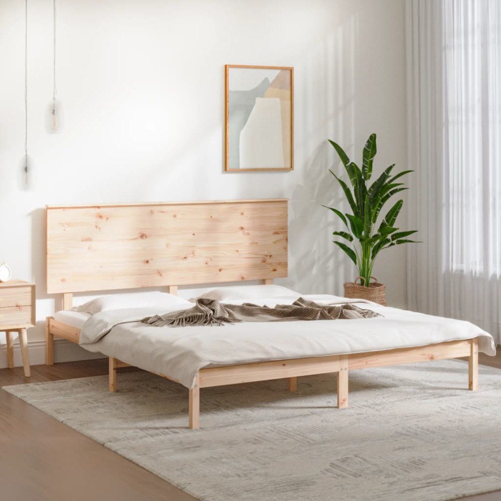 vidaXL Sängram massivt trä 150x200 cm
