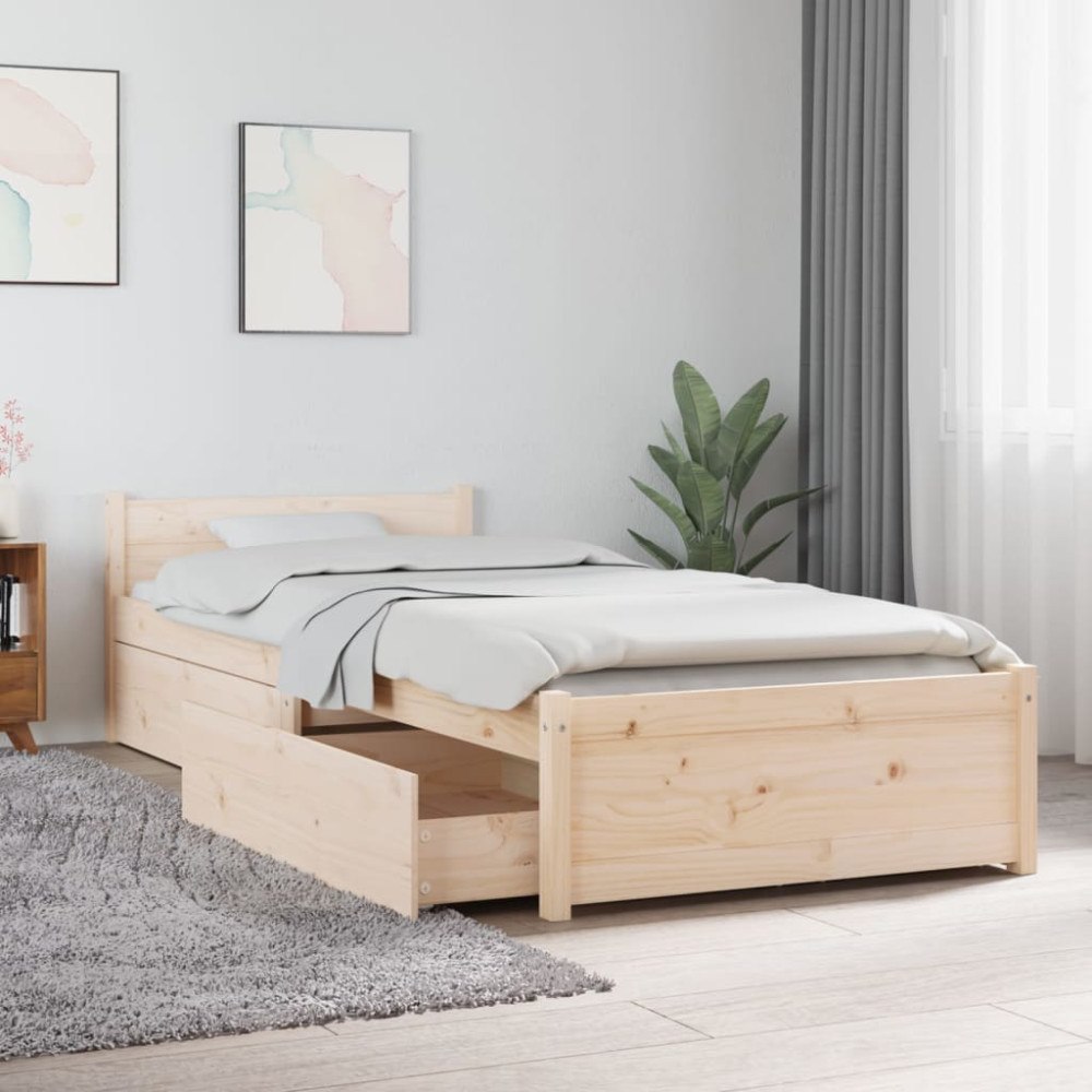 vidaXL Sängram med lådor 75x190 cm