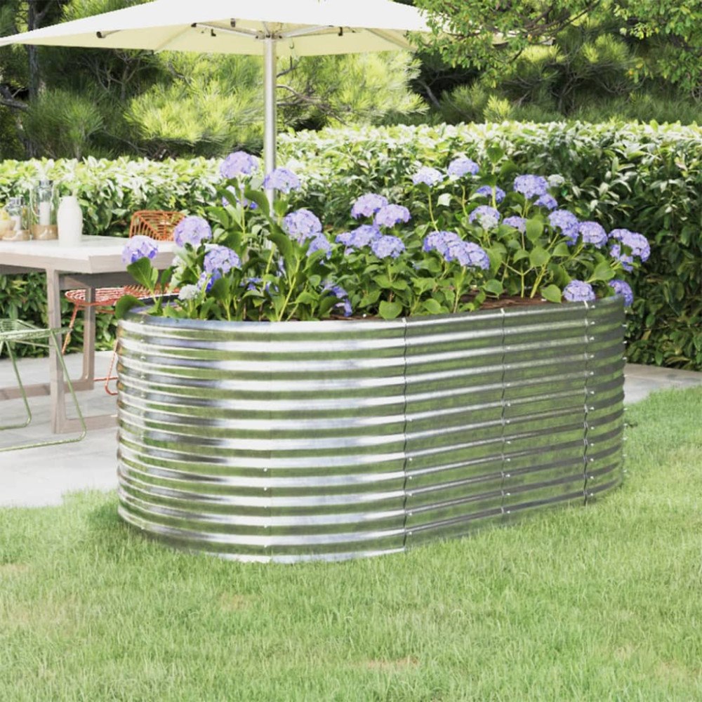 vidaXL Odlingslåda galvaniserat stål 175x100x68 cm silver