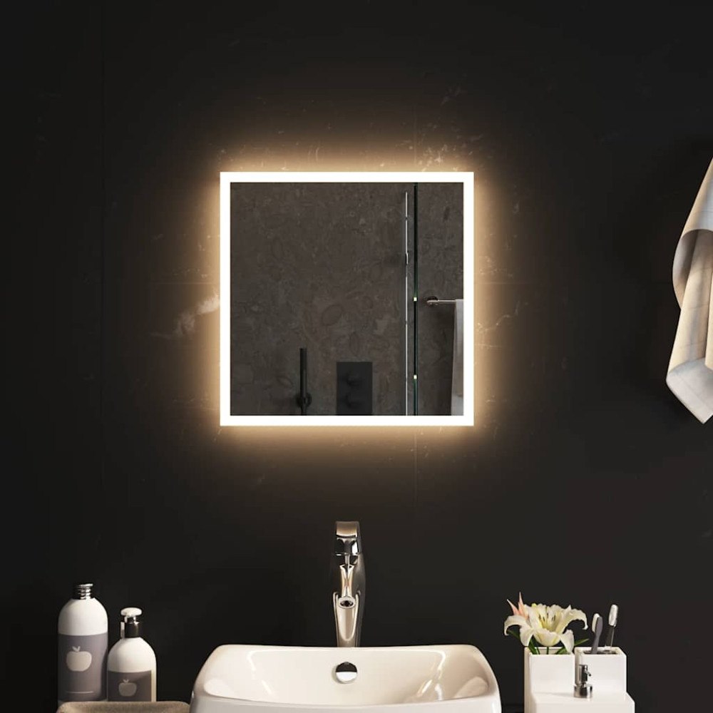 vidaXL Badrumsspegel LED 40x40 cm