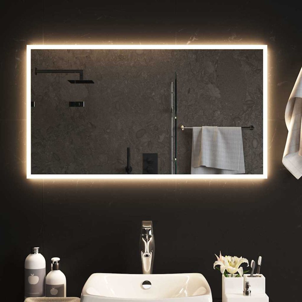 vidaXL Badrumsspegel LED 90x50 cm