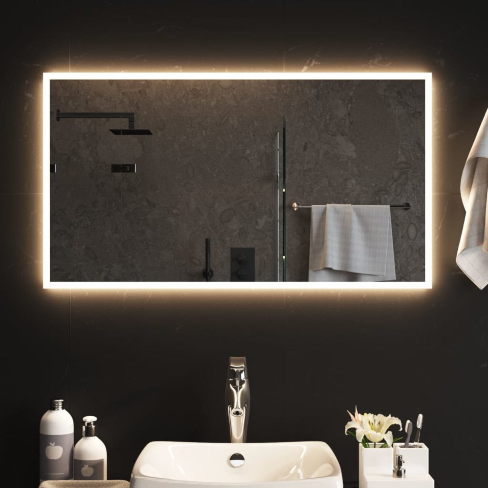 vidaXL Badrumsspegel LED 90x50 cm