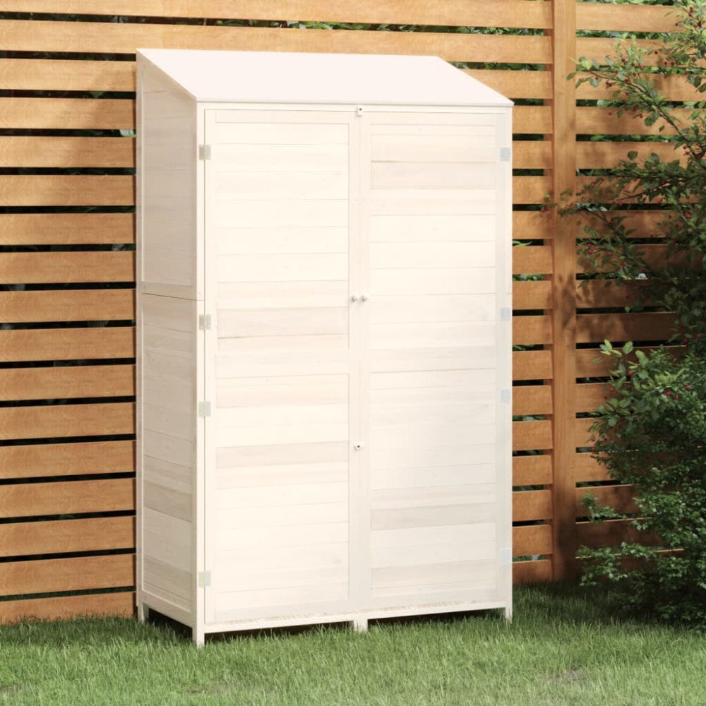 vidaXL Trädgårdsbod vit 102x52x174,5 cm massivt granträ