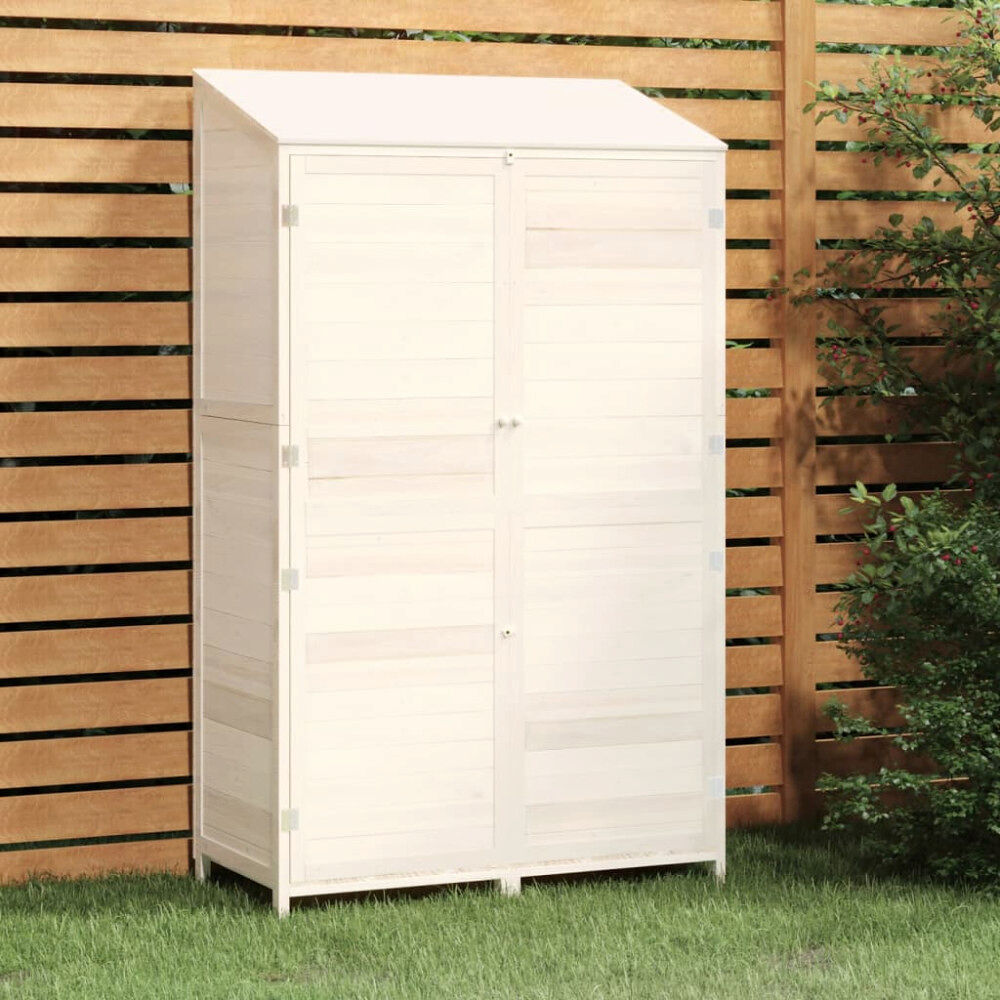 vidaXL Trädgårdsbod vit 102x52x174,5 cm massivt granträ