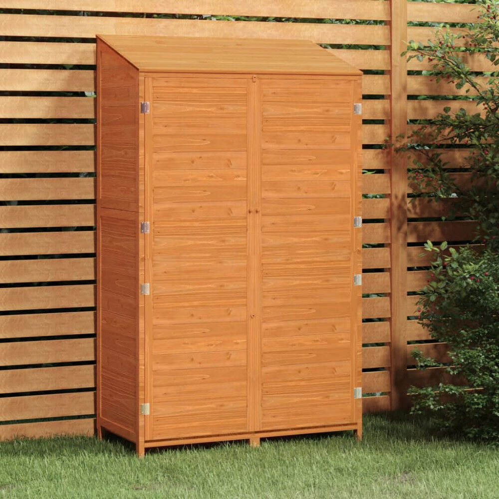 vidaXL Trädgårdsbod brun 102x52x174,5 cm massivt granträ