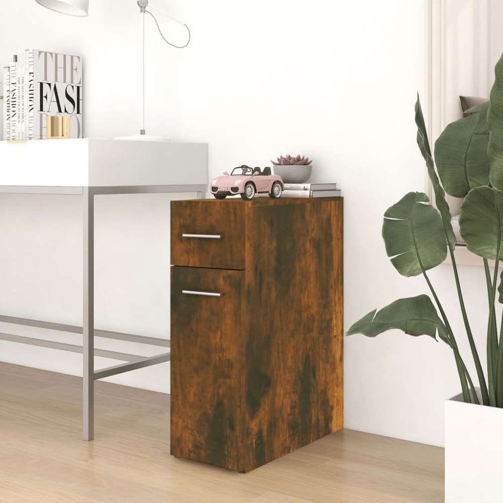 vidaXL Apoteksskåp rökfärgad ek 20x45,5x60 cm konstruerat trä