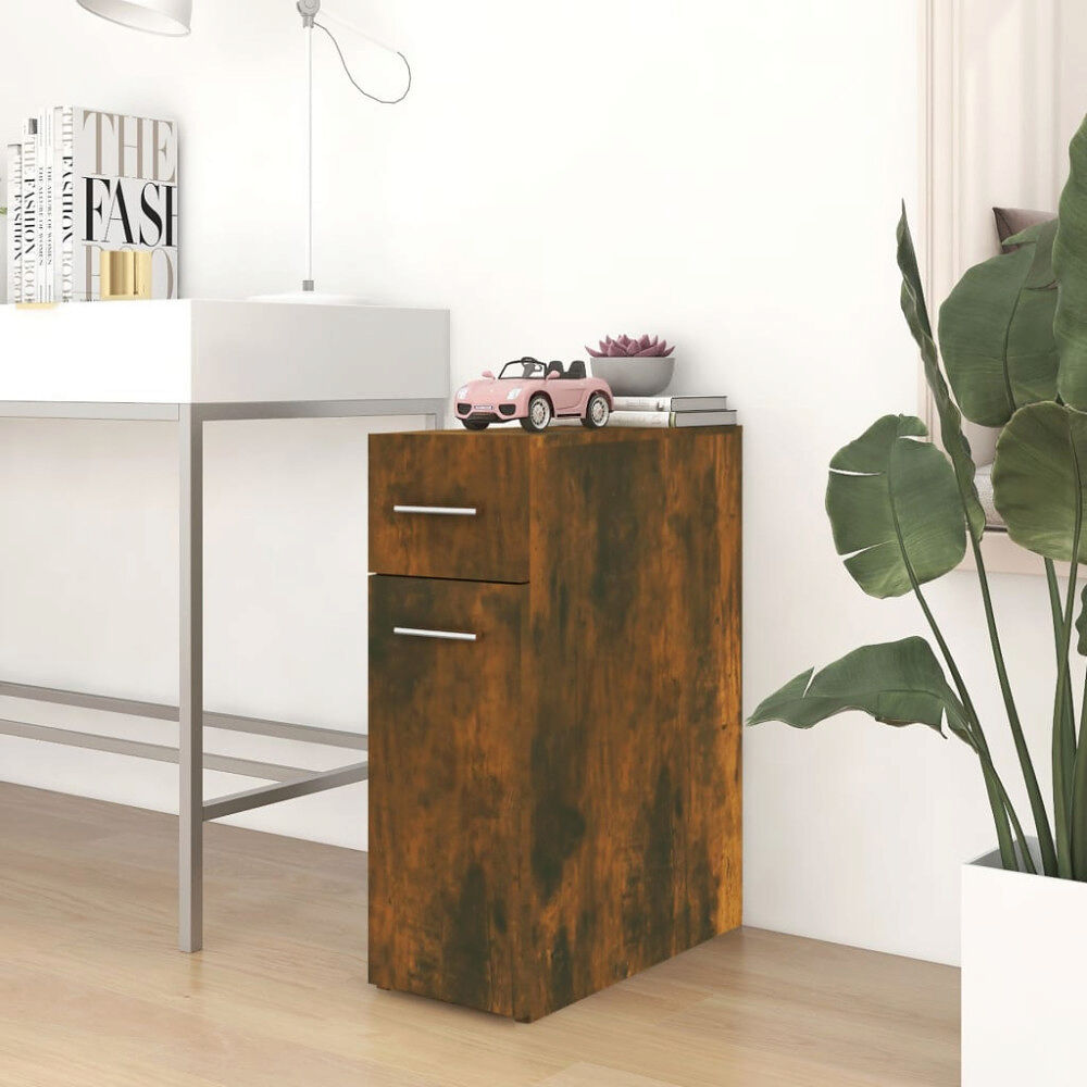 vidaXL Apoteksskåp rökfärgad ek 20x45,5x60 cm konstruerat trä