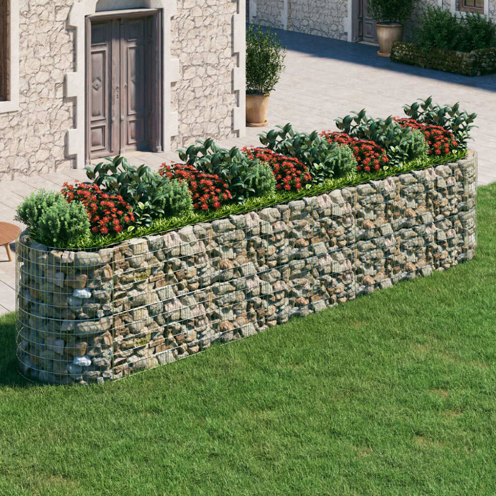vidaXL Planteringsgabion galvaniserat järn 500x100x100 cm