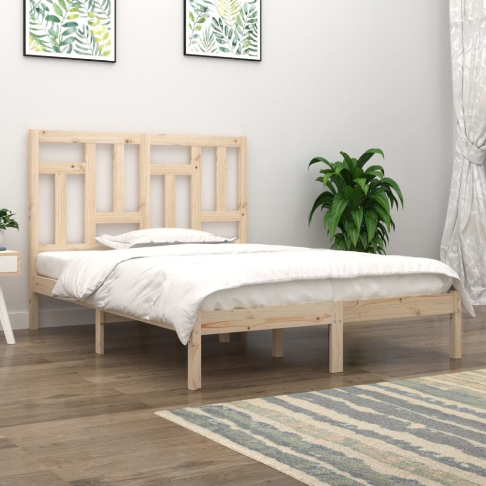 vidaXL Sängram utan madrass 140x200 cm massiv furu