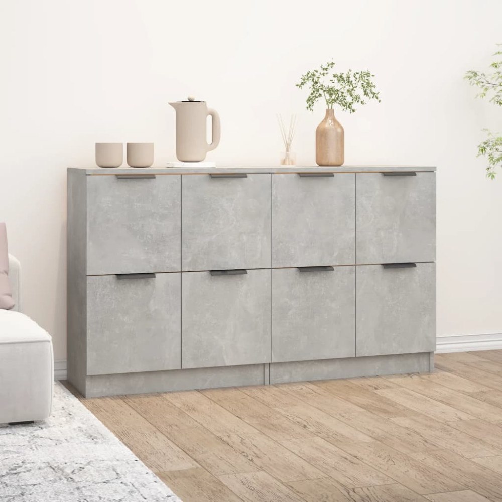vidaXL Skänk 2 st betonggrå 60x30x70 cm konstruerat trä
