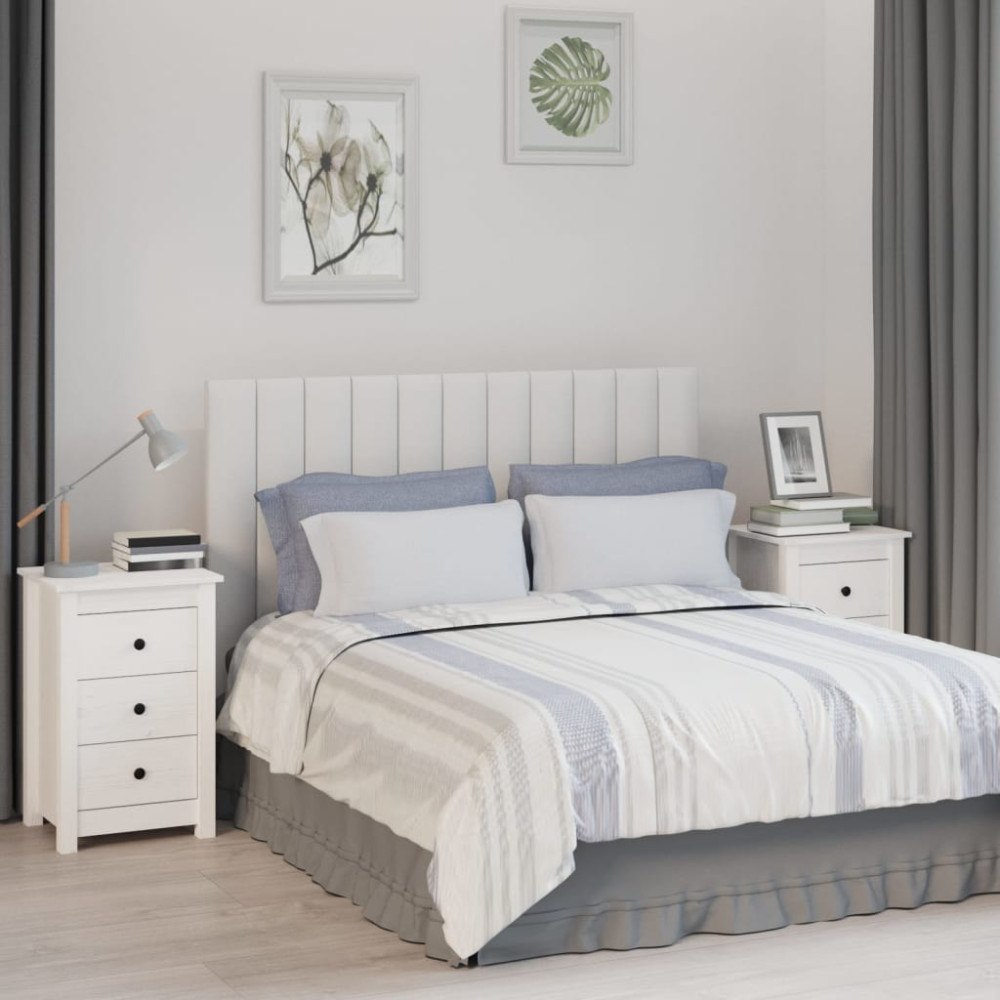 vidaXL Sängbord 2 st vit 40x35x61,5 cm massiv furu