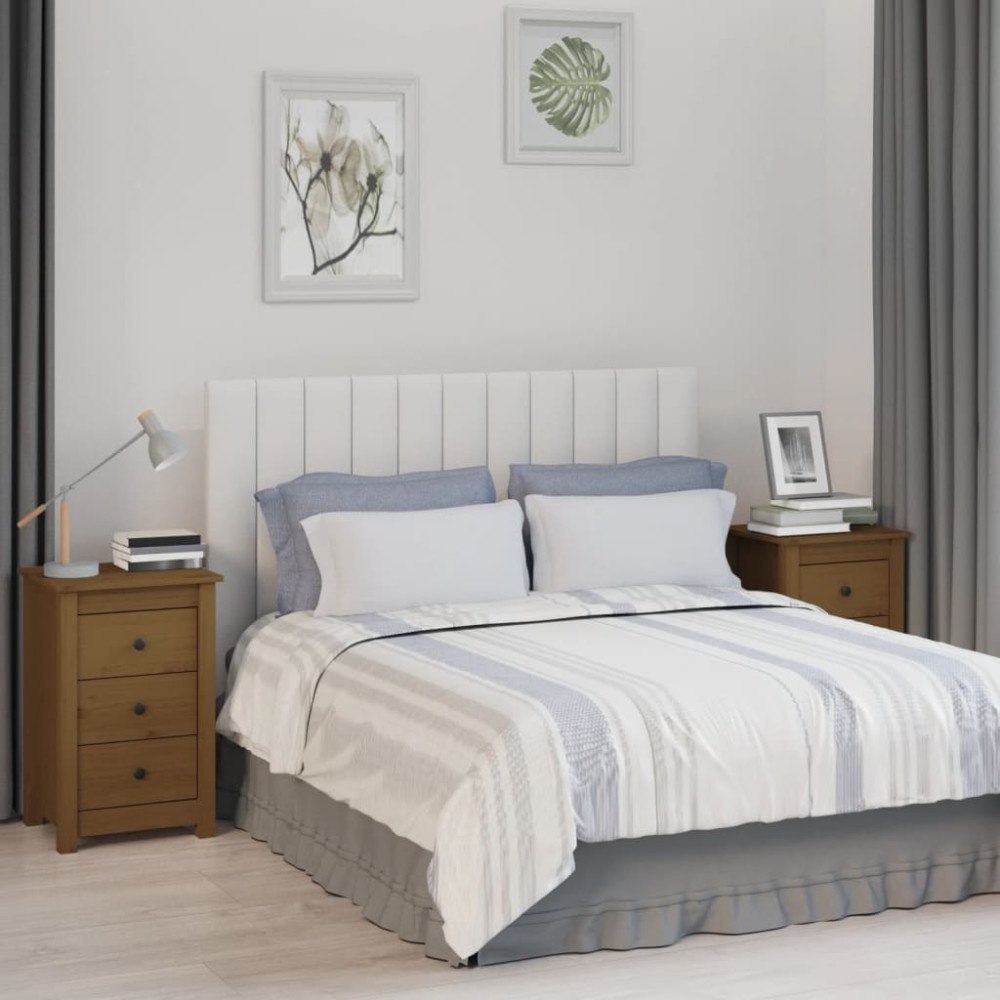 vidaXL Sängbord 2 st honungsbrun 40x35x61,5 cm massiv furu