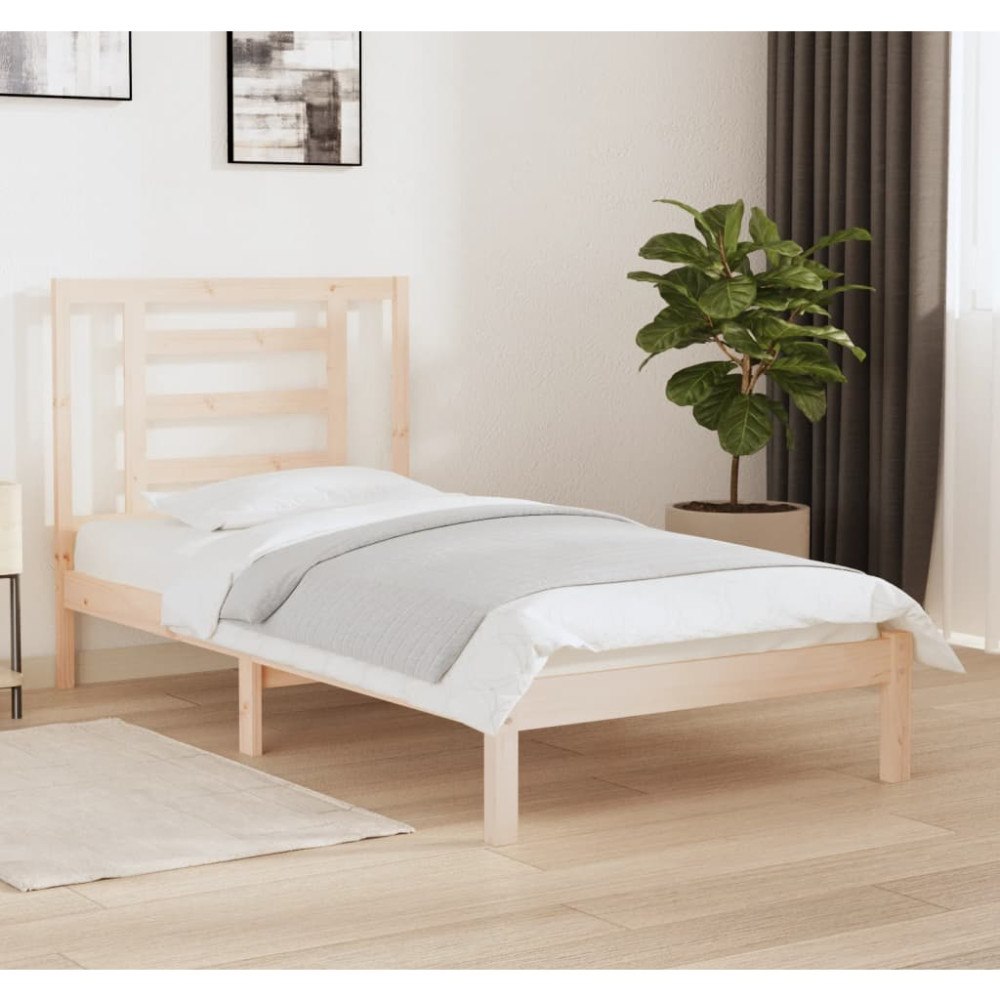 vidaXL Sängram utan madrass 90x190 cm massiv furu