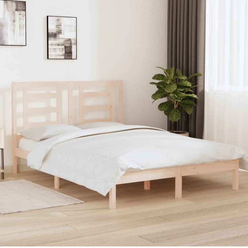 vidaXL Sängram utan madrass 150x200 cm massiv furu