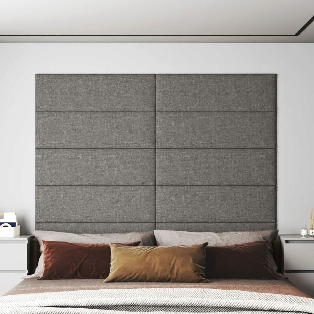 vidaXL Väggpaneler 12 st ljusgrå 90x30 cm tyg 3,24 m²