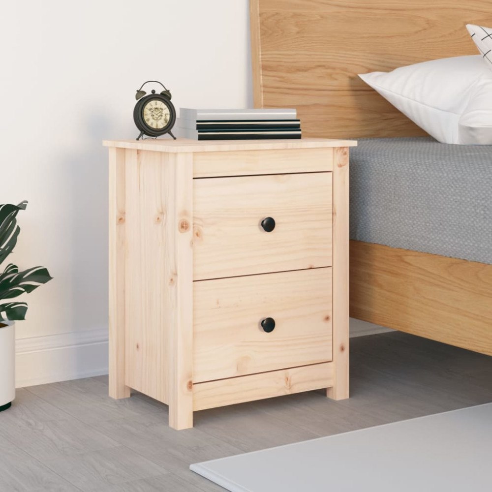vidaXL Sängbord 50x35x61,5 cm massiv furu