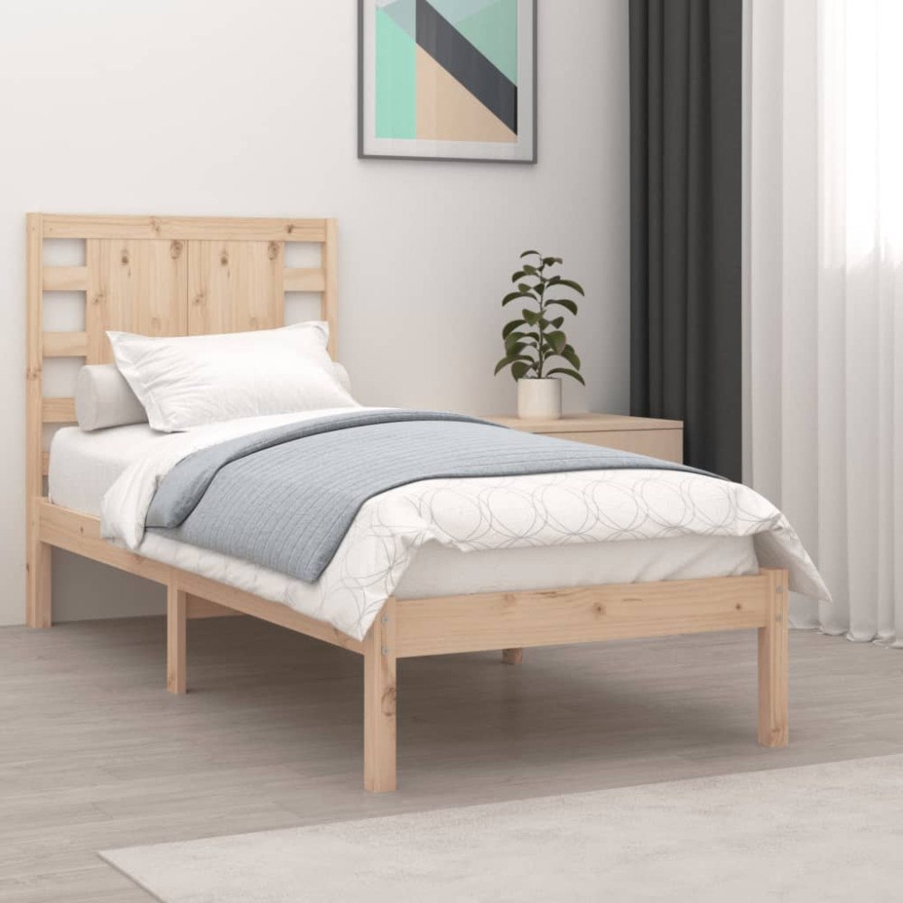 vidaXL Sängram utan madrass 90x200 cm massiv furu