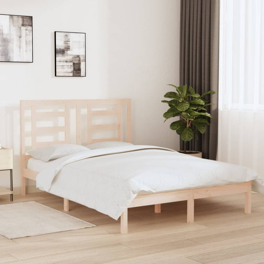 vidaXL Sängram utan madrass 140x190 cm massiv furu
