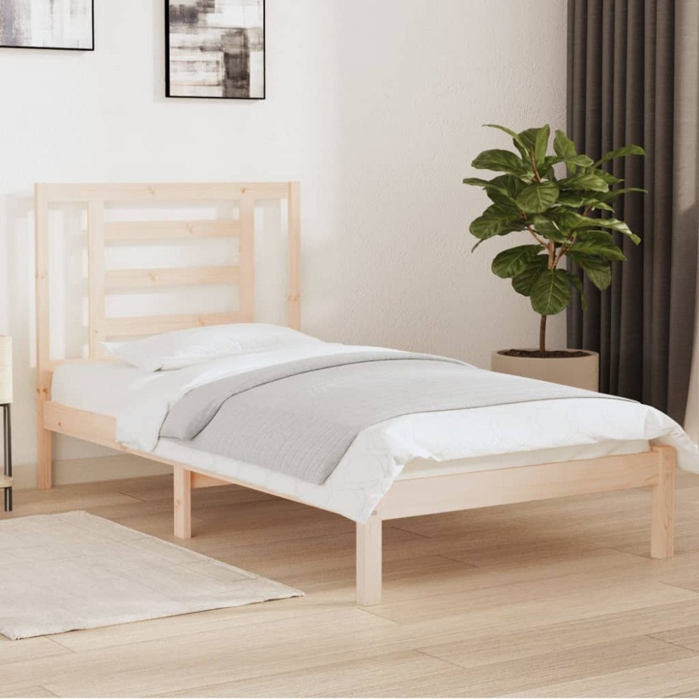 vidaXL Sängram utan madrass 90x200 cm massiv furu